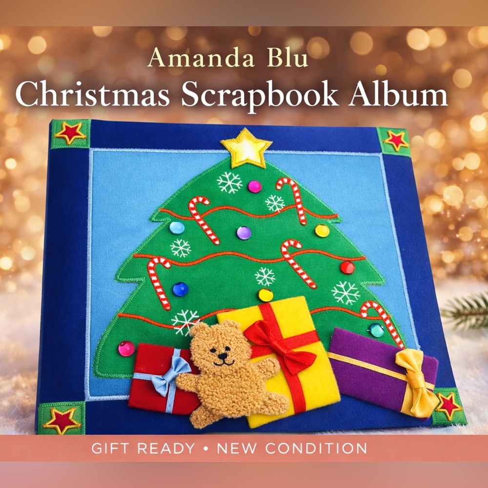 Amanda Blu Christmas Scrapbook Album PlushTops Holiday Memory Book Gift New